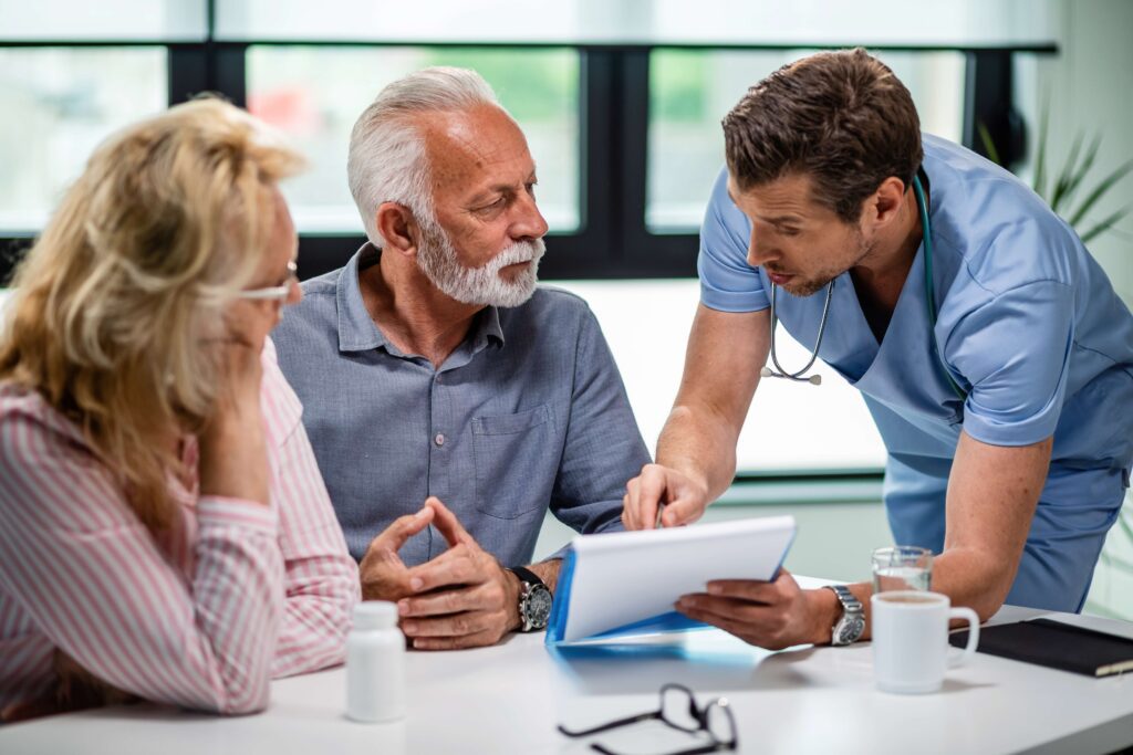 Doctor is discussing the client's situation